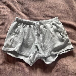 PINK - Cozy Fleece Drawstring Shorts - Grey